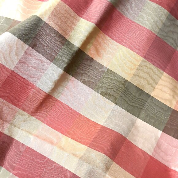 Tropical Barkcloth & Moire Vtg/Retro Homemade Curtains w Valance Single Window - Picture 14 of 15